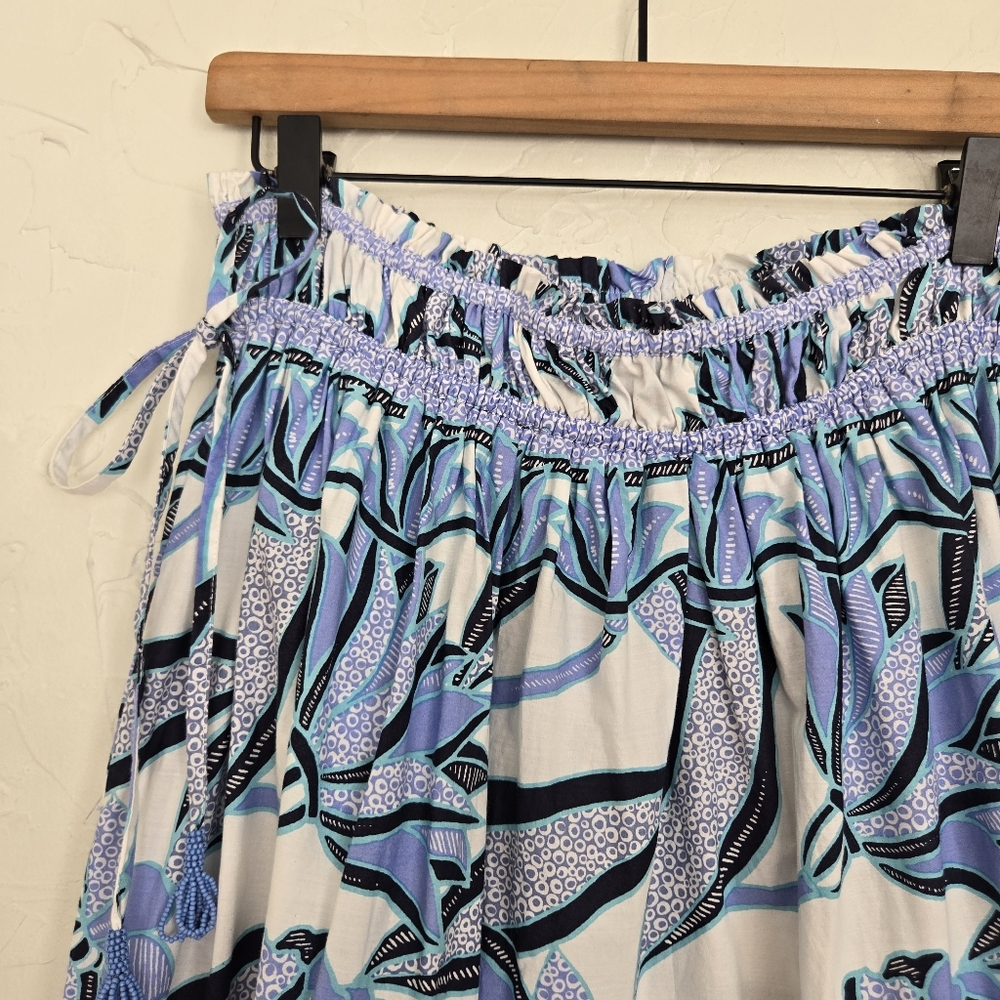 Omika Floral White Blue Boho Rosalita Maxi Skirt, S - Picture 6 of 11